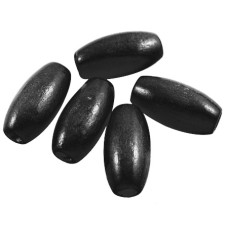 Korálek dřevěný oliva 8 x 12mm - černá, 4kusy