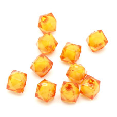 Dvojitý korálek - bead in bead, 30ks, oranžová