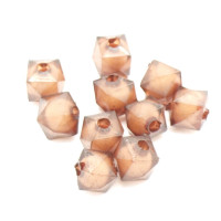 Dvojitý korálek - bead in bead, 30ks, hnědá Mocca