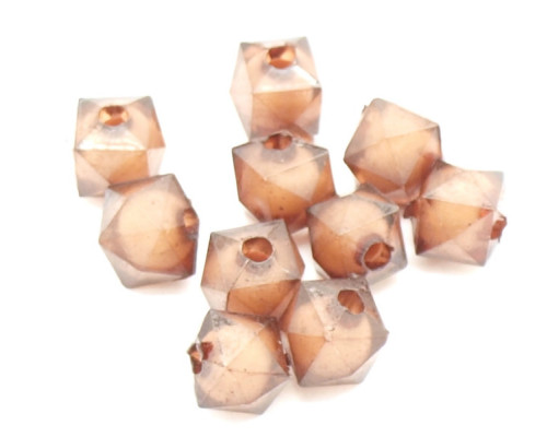 Dvojitý korálek - bead in bead, 30ks, hnědá Mocca