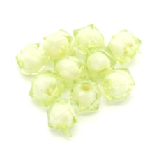 Dvojitý korálek - bead in bead, 30ks, světle zelená
