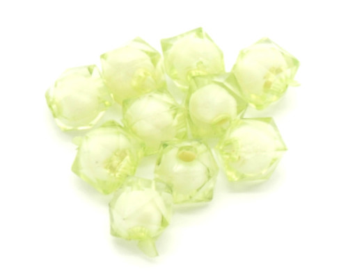 Dvojitý korálek - bead in bead, 30ks, světle zelená