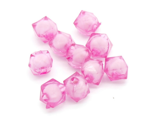 Dvojitý korálek - bead in bead, 30ks, tmavě růžová