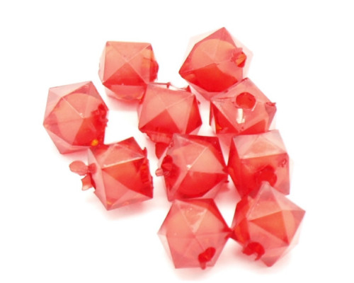 Dvojitý korálek - bead in bead, 30ks, červená