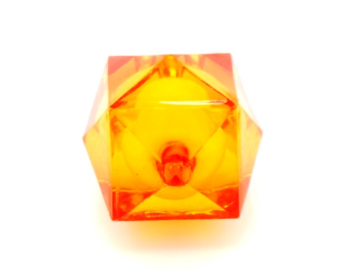Dvojitý korálek - bead in bead, 1ks, oranžová