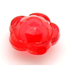 Dvojitý korálek - bead in bead kytička, 30ks, červená