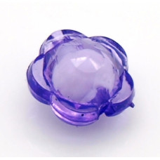 Dvojitý korálek - bead in bead kytička, 30ks, fialová
