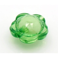Dvojitý korálek - bead in bead kytička, 30ks, zelená