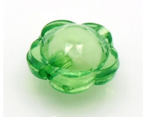 Dvojitý korálek - bead in bead kytička, 30ks, zelená