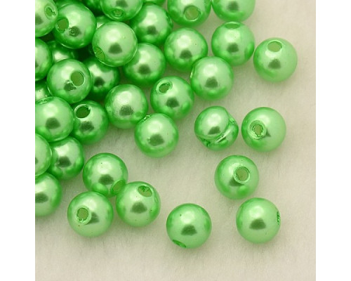 Akrylové korálky kulaté, 6mm - barva zelená 30ks