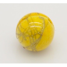 Akrylové korálky kulička 10mm 10ks, DB style s patinou, žlutá 