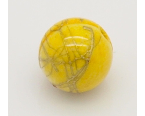 Akrylové korálky kulička 10mm 10ks, DB style s patinou, žlutá 