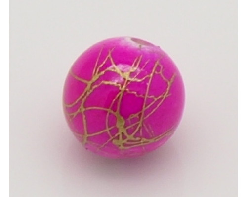 Akrylové korálky kulička 10mm 10ks, DB style s patinou, růžovofialová