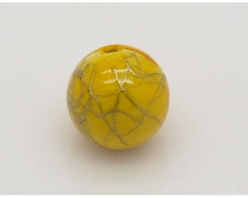 Akrylové korálky kulička 10mm 10ks, DB style s patinou, žlutooranžová 