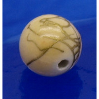 Akrylové korálky kulička 10mm 10ks, DB style s patinou, odstíny béžové