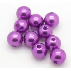 Akrylové korálky kulaté, 6mm - barva fialová 30ks