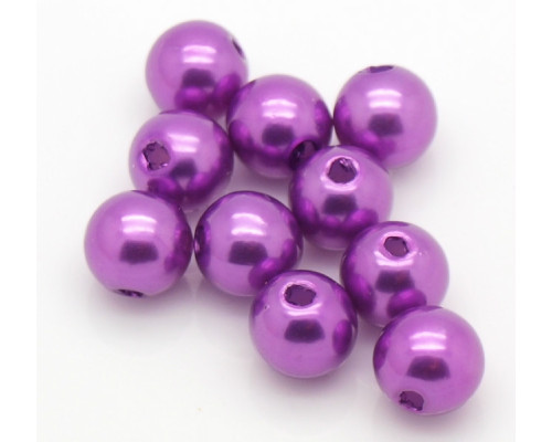 Akrylové korálky kulaté, 6mm - barva fialová 30ks