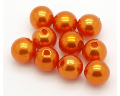 Akrylové korálky kulička - 8mm, 30ks, oranžová