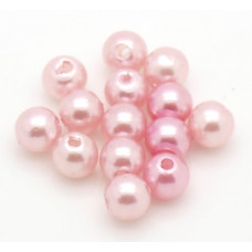 Akrylové korálky kulaté, 6mm - barva růžová 30ks