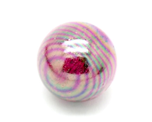 Akrylový korálek s UV platingem - kulatý 21mm, barva červenofialová, 1ks