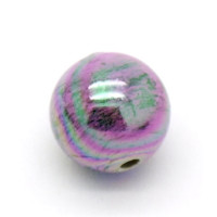 Akrylové korálky s UV barvou, koule 2ks - fialová Mauve