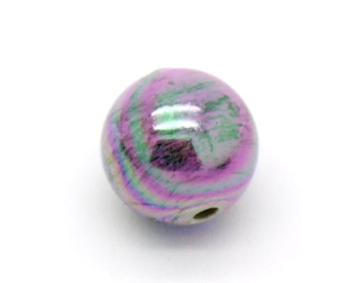 Akrylové korálky s UV barvou, koule 2ks - fialová Mauve