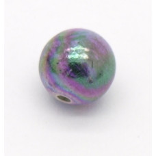 Akrylové korálky s UV plating, koule malá 4ks - fialová Mauve