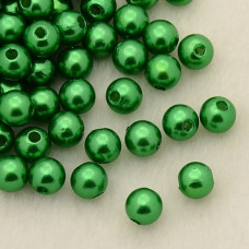 Akrylové korálky kulička 10mm - barva mechově zelená 30 kusů