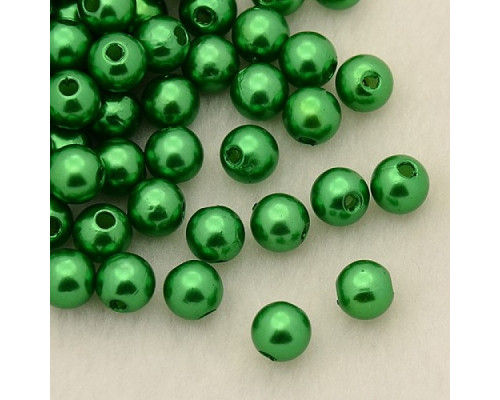 Akrylové korálky kulička 10mm - barva mechově zelená 30 kusů