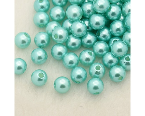 Akrylové korálky kulička 10mm - barva tyrkysová 30 kusů