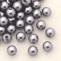 Akrylové korálky kulička 10mm - barva šedá 30ks 