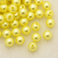 Akrylové korálky kulička 8mm - barva žlutá 30 kusů