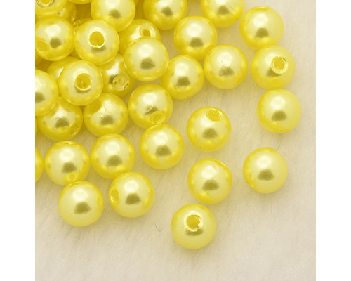 Akrylové korálky kulička 8mm - barva žlutá 30 kusů