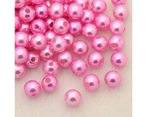 Akrylové korálky kulička - 8mm, 30ks, tmavá růžová