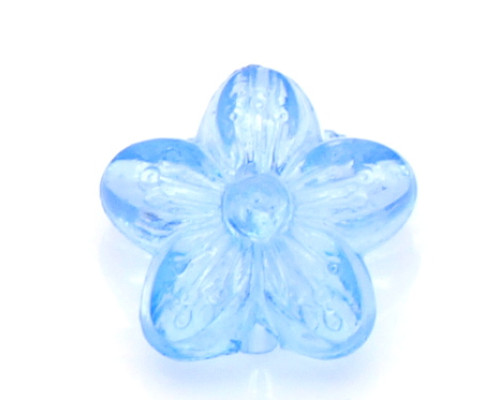 Akrylové korálky květina - barva modrá, 4kusy