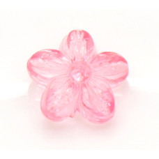 Akrylové korálky květina - barva růžová, 4kusy