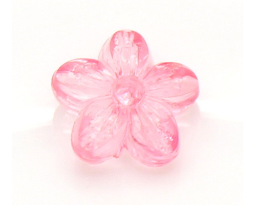 Akrylové korálky květina - barva růžová, 4kusy
