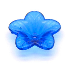 Akrylové korálky květina 18mm -  barva tmavě modrá 10kusů