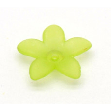 Akrylové korálky květina kvítek 17mm - barva zelená 10kusů