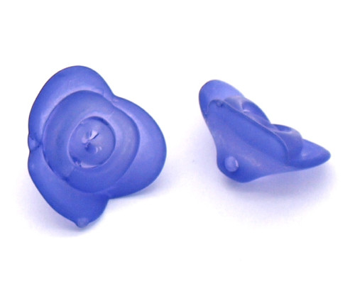 Akrylový knoflík květina 15mm - barva fialová 2 kusy