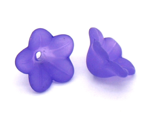 Akrylové korálky květina zvonek 13mm - barva fialová 10 kusů