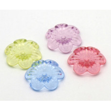 Akrylové korálky květina 24mm -  mix barev 6 kusů