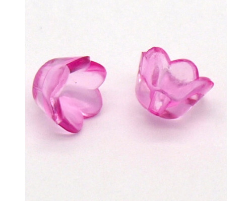 Akrylové korálky květina zvonek 10mm - barva růžovofialová 10 kusů