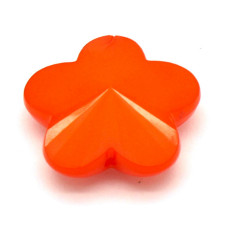 Akrylové korálky kytka, broušená - oranžová 4ks