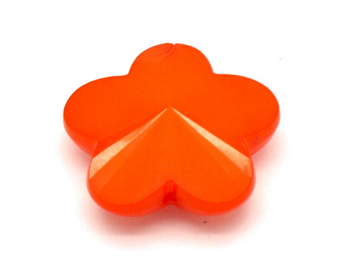 Akrylové korálky kytka, broušená - oranžová 4ks