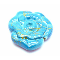 Akrylové korálky květ - modrá barva, DB style 2ks
