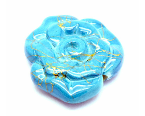 Akrylové korálky květ - modrá barva, DB style 2ks