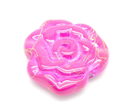 Akrylové korálky květ - barva růžová, DB style 2ks