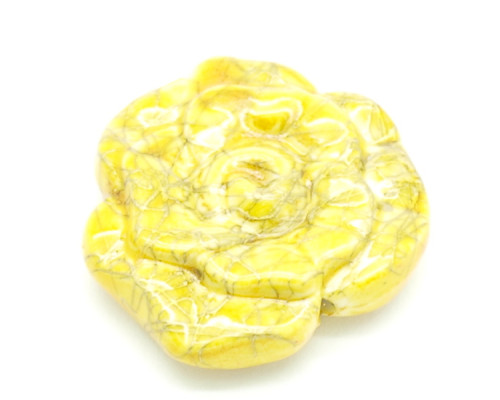 Akrylové korálky květ - barva žlutá, DB style 2ks