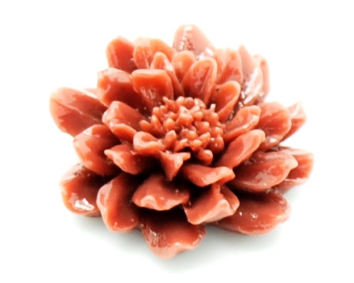 Cabochon květina 24mm - barva čokoládově hnědá 1kus